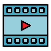 Video editor icon color outline vector