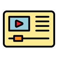 Video edit icon color outline vector