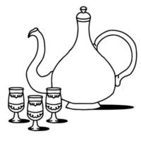 design illustration outline teapot icon vector