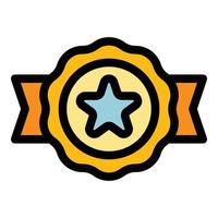 Emblem online voucher icon color outline vector