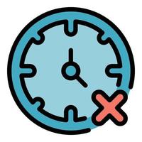 Reject time management icon color outline vector