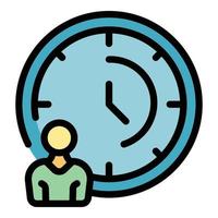 Office time management icon color outline vector