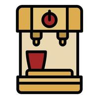 Coffee machine with a glass icon color outline vector