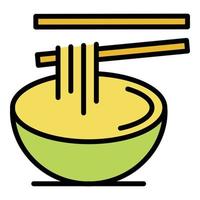 Chinese ramen icon color outline vector