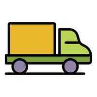 Delivery truck icon color outline vector