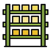 Boxes rack icon color outline vector