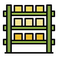 Boxes rack icon color outline vector