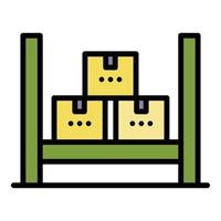 Logistic parcel stack icon color outline vector