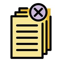 Request papers icon color outline vector