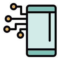 Smartphone technology icon color outline vector