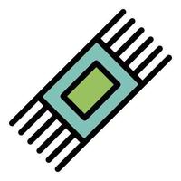 Smartphone processor icon color outline vector