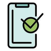 Warranty smartphone icon color outline vector