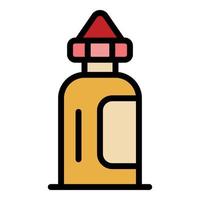 Small glue bottle icon color outline vector
