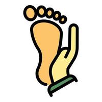 Foot massage icon color outline vector