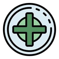 Medical cross icon color outline vector