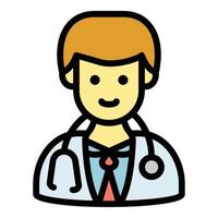 Doctor icon color outline vector