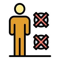 Man no restriction icon color outline vector