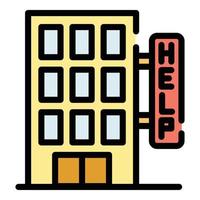 Homeless shelter help icon color outline vector