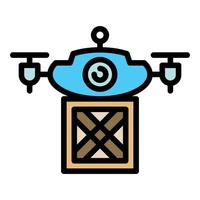 Modern drone delivery icon color outline vector