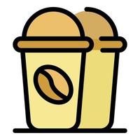 Coffee to go cup icon color outline vector