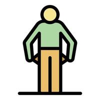 Man get fired icon color outline vector