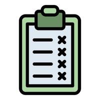 No mark checkboard icon color outline vector