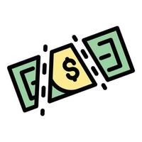 Bankrupt money icon color outline vector