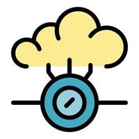 Cloud technologies icon color outline vector