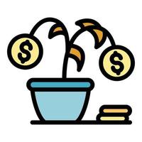Loss money plant icon color outline vector