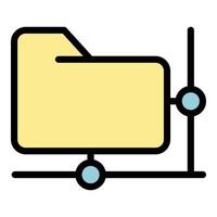 Network folder access icon color outline vector