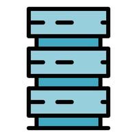 Server tower icon color outline vector
