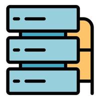 Server cluster icon color outline vector