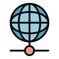 Globe online icon color outline vector