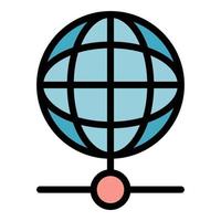 Globe online icon color outline vector