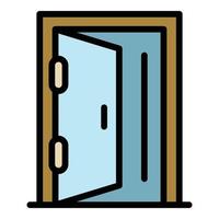 Door to the street icon color outline vector