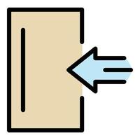 Exit door icon color outline vector