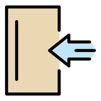 Exit door icon color outline vector