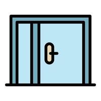 Wide front door icon color outline vector