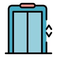 Standard elevator icon color outline vector