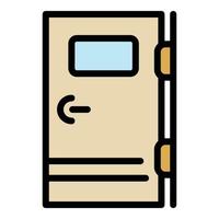 Door with window icon color outline vector