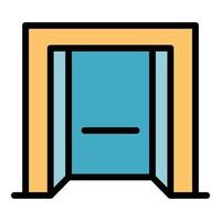 Open elevator icon color outline vector