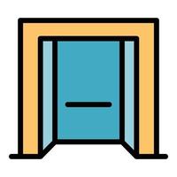 Open elevator icon color outline vector