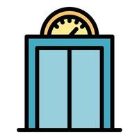 Elevator with analogue pitch icon color outline vector