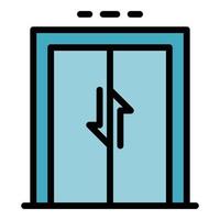 Elevator doors arrow up down icon color outline vector