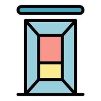 Small elevator icon color outline vector