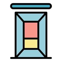 Small elevator icon color outline vector