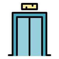 Spare elevator icon color outline vector