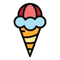 Ice cream cone icon color outline vector