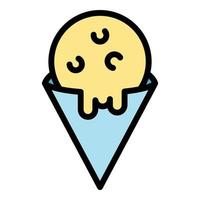 Ice cream cone icon color outline vector