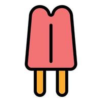 Double stick ice cream icon color outline vector